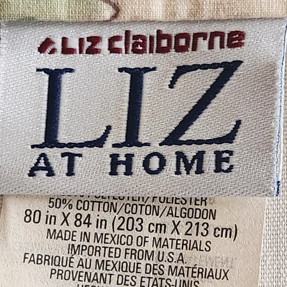 Vintage Liz Claiborne Home Curtain Panels Tab Top Lined